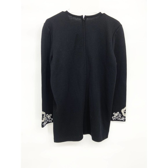 Womens Outlander Black Embroidered Long Sleeve Blouse Back Zip Size M - Picture 2 of 6